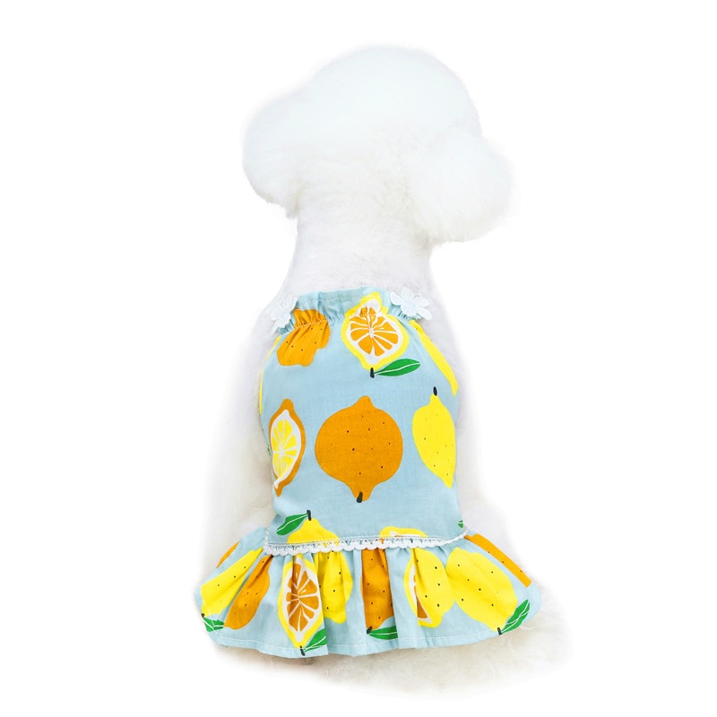 Cute Dog Dresses for Small Dogs Chihuahua Lemon Print Dress Wholesale