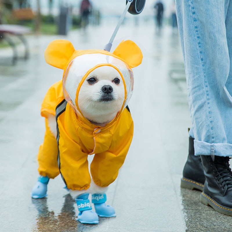 Pet Cat Dog Raincoat Hooded...
