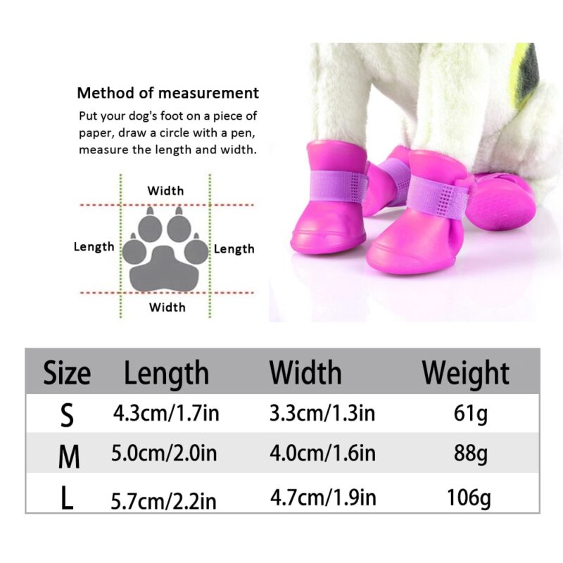 Pet Dog Rain Shoes Anti Slip Waterproof  Shoe Rubber Boots