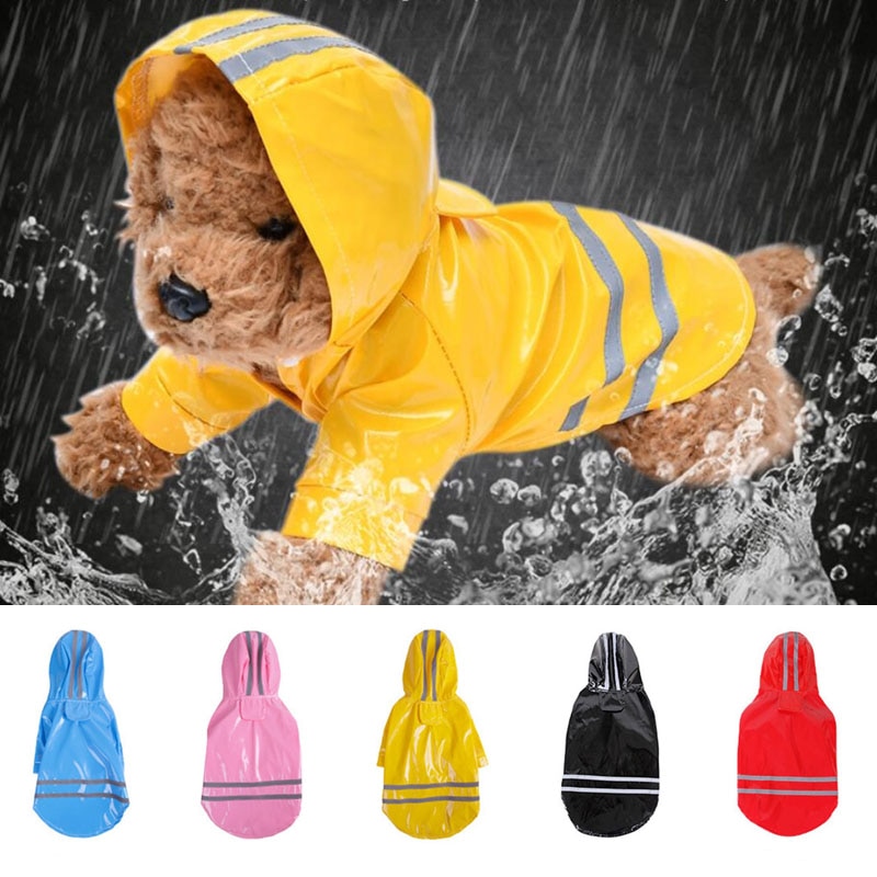 S-XL Pets Dog Clothes Hooded Raincoats Wholesale