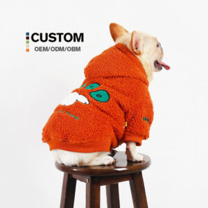 Winter Pet Clothing Cotton Fleece One Piece Sweater for Dogs Thickened Warm Zipper Puppy Jacket Coat with Print Pattern
