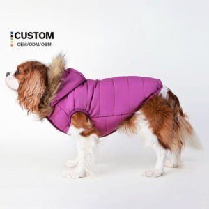 OEM Thickened Warm Winter Cotton Fleece Zipper Puppy Jacket Coat One Piece Sweater for Dogs with Print Pattern